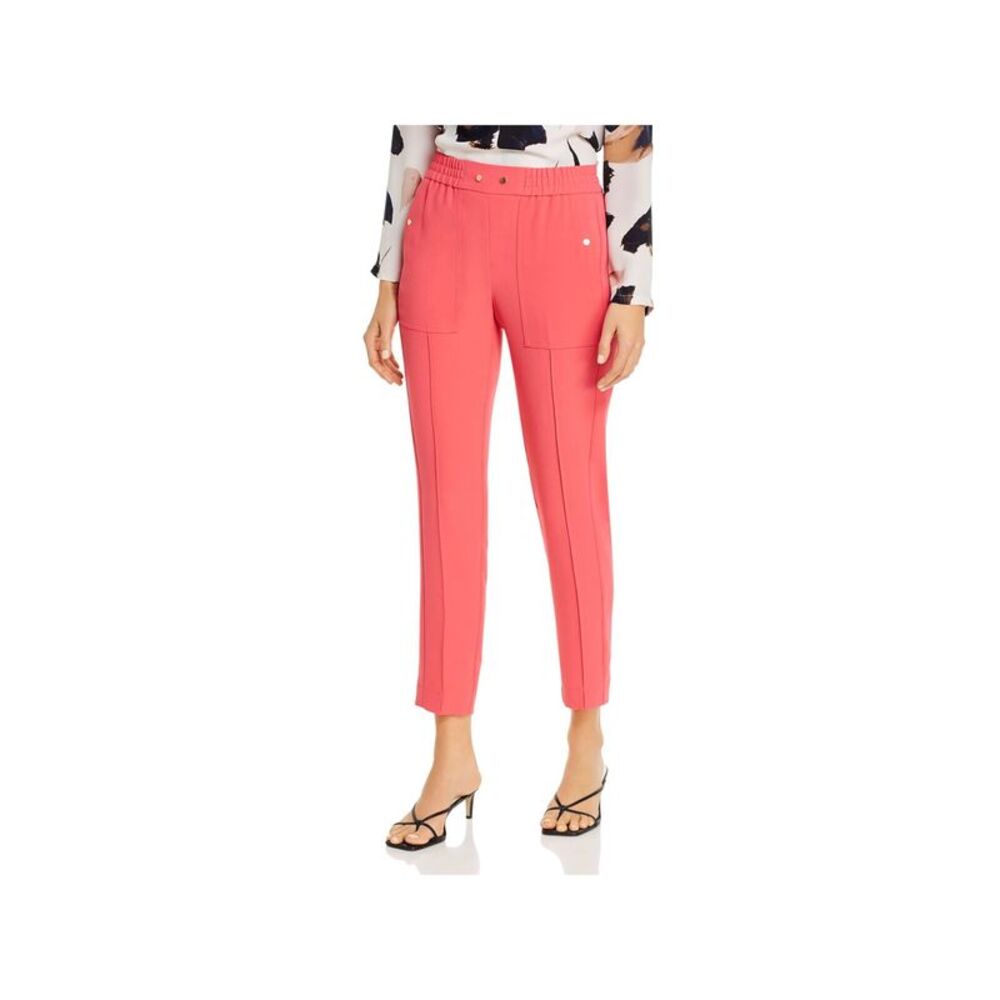 NIC+ZOE Womens Coral Pocketed Elastic Waist Tapered -leg Wear To Work Pants 6